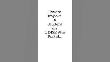 How to import student on Udise plus portal... #importmodule #udise2025 #udiseplus #studentmodule