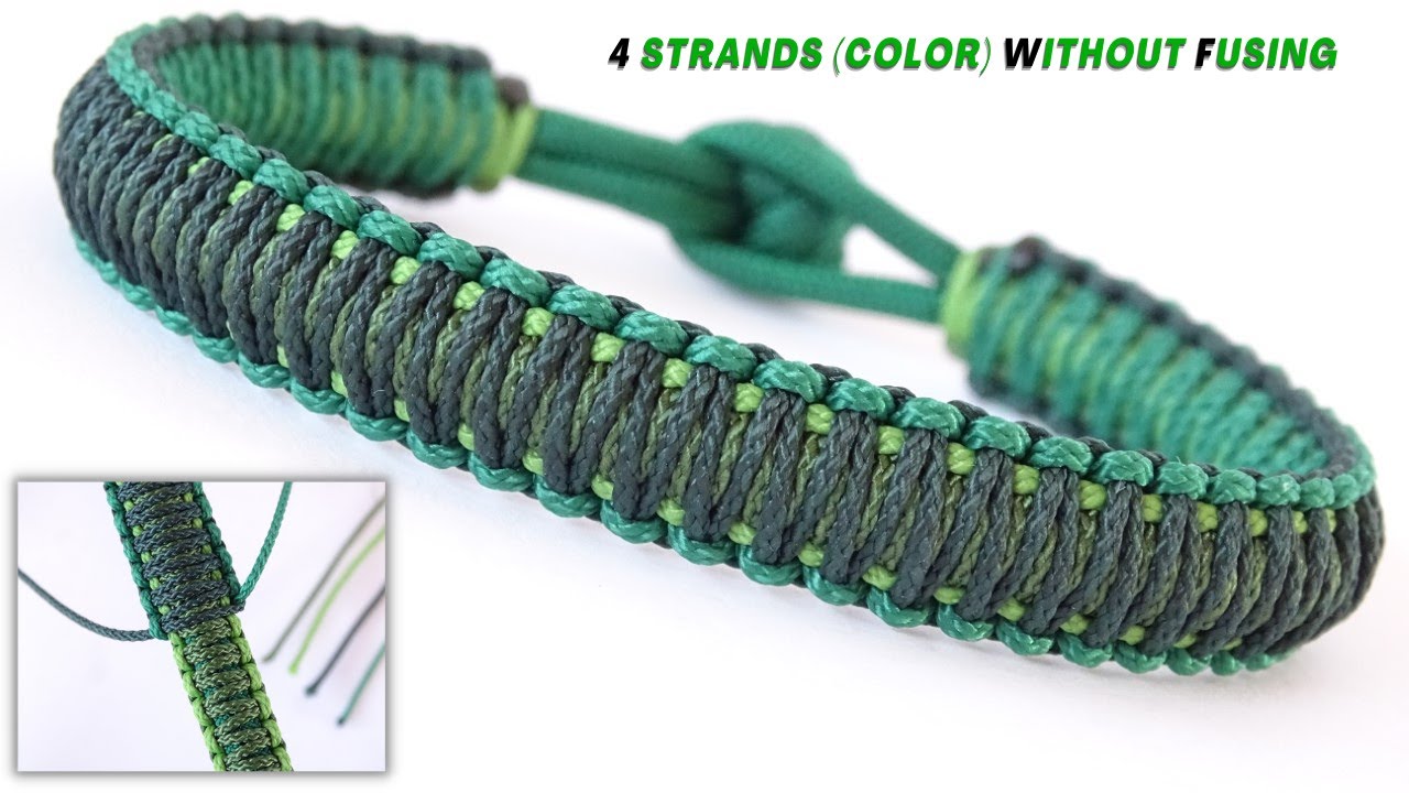 HOW TO MAKE 4 STRAND ROUND BRAID KNOT PARACORD BRACELET, EASY PARACORD  TUTORIAL, DIY. - YouTube