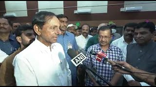 CM Kcr With Arvind Kejriwal At Delhi Govt School | SACH NEWS |
