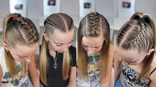 4 peinados con trenzas para niñas / 4 easy dutch braid hairstyles tutorials /Trenzas pegadas