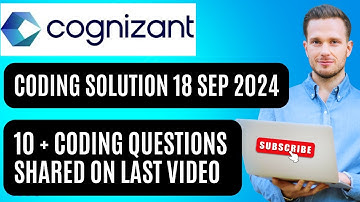 Cognizant Latest Coding Solution 18 Sep 2024 | Online Assessment | Lets Code