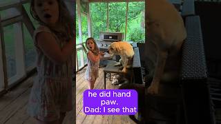 Surprising Moment Daughter Teaches Lab To Shake