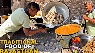 Rajasthan का Traditional खाना। देसी Ghee से बना Bhati dal bati । Jodhpur street Food India