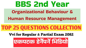 Bbs 2nd year// OB & HRM// Top 25 Questions collection- Chapterwise// एकपटक हेर्नैपर्ने भिडियो//