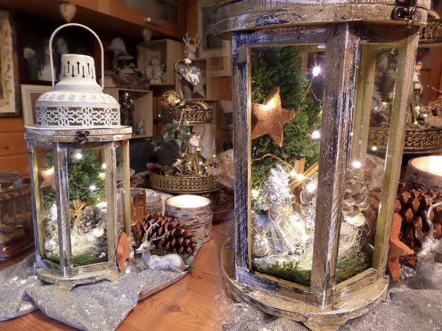 DIY /from old to NEW/ Winter & CHRISTMAS LANTERN Decoration made easy :))