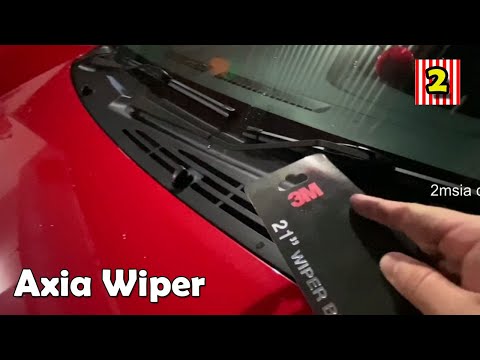 How to change Perodua Axia Wiper 3M Frameless Blade Cara Tukar Pengelap Cermin 21 / 14 U hook