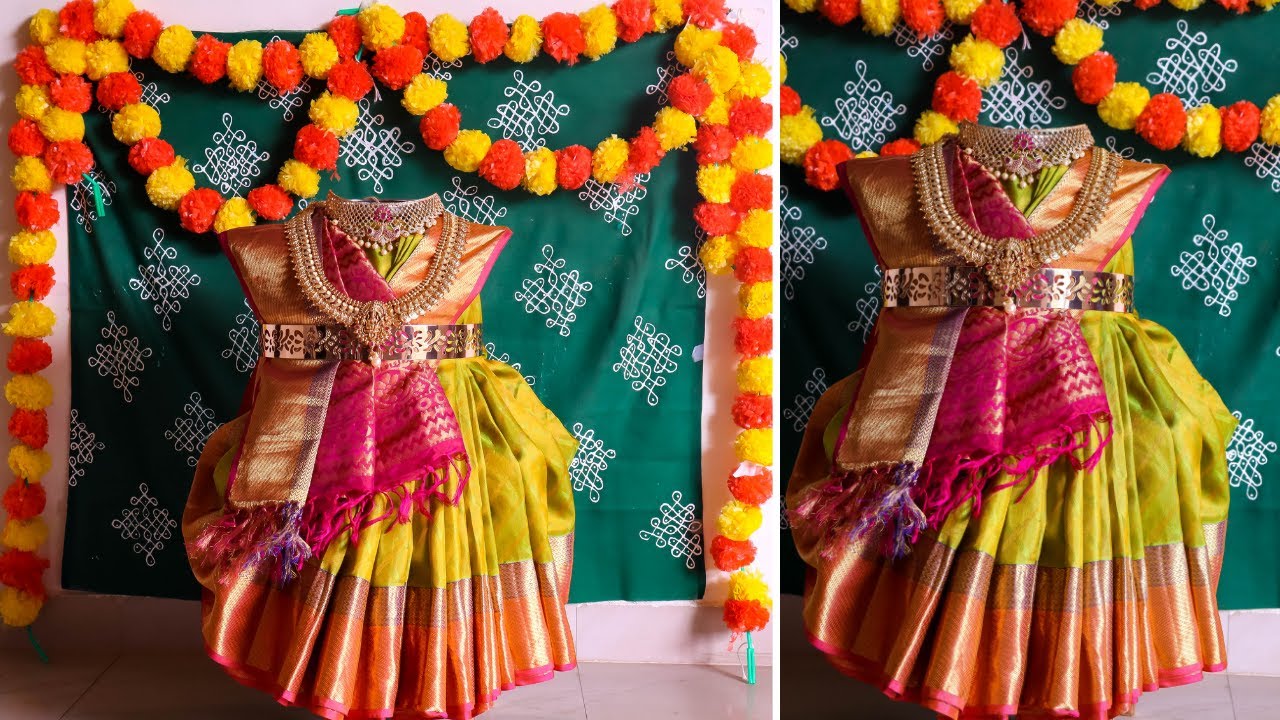 Varalakshmi saree draping in 5 mins Varalakshmi pooja decoration