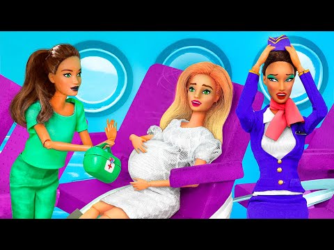 O bebê da Barbie está para chegar! Boneca Barbie grávida vai para o  hospital! Vídeos para meninas 