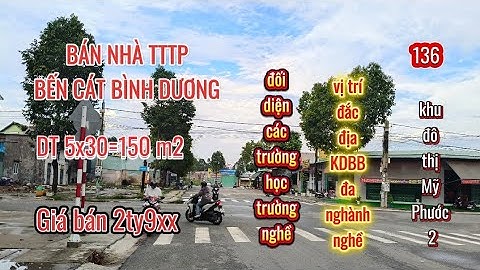 (136) Bán đất nền Bến Cát Bình Dương KĐT Mỹ Phước 2 DT 5x30=150 m2, giá bán 2tyxx