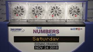 Evening Numbers Game Drawing: Saturday, November 24, 2018