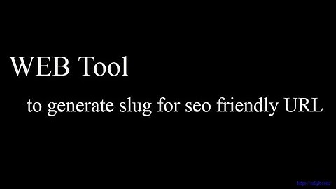 generate slug for seo friendly url