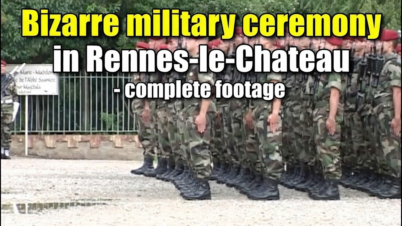 Bizarre military ceremony in Rennes-le-Chateau - complete footage, no commentary