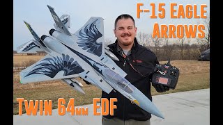 Arrows - F-15 Eagle - Twin 64mm - Unbox, Build, Radio Setup, & Maiden Flights