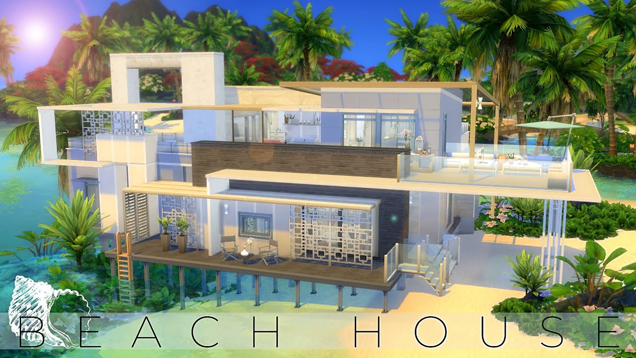 The Sims 4 Speed Build | 🌴 SUNNY PIER BEACH HOUSE 🌴 | NOCC