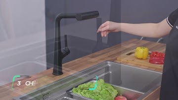 Vòi rửa bát nóng lạnh dây rút Kluger KLF0018B #vòi_rửa_bát