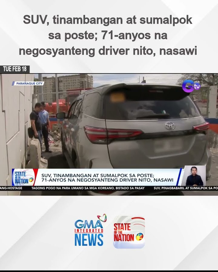 SUV, tinambangan at sumalpok sa poste; 71-anyos na negosyanteng driver nito, nasawi | SONA