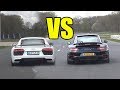 PORSCHE 911 TURBO S vs AUDI R8 V10 PLUS DRAG RACE