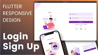 Responsive Welcome, Login, Signup Page - Flutter UI - Speed Code