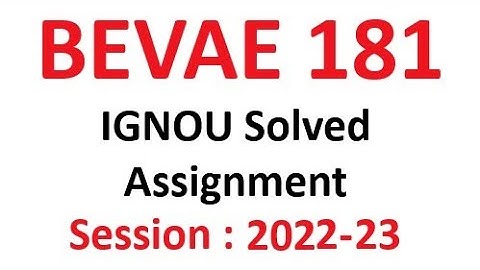 BEVAE 181 IGNOU English Solved Assignment 2022-23 | download IGNOU Free Solved Assignment 2023