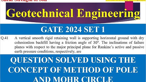 GATE CIVIL ENGINEERING || GEOTECHNICAL ENGINEERING || SOLUTIONS OF GATE CIVIL ENGINEERING 2024 SET 1