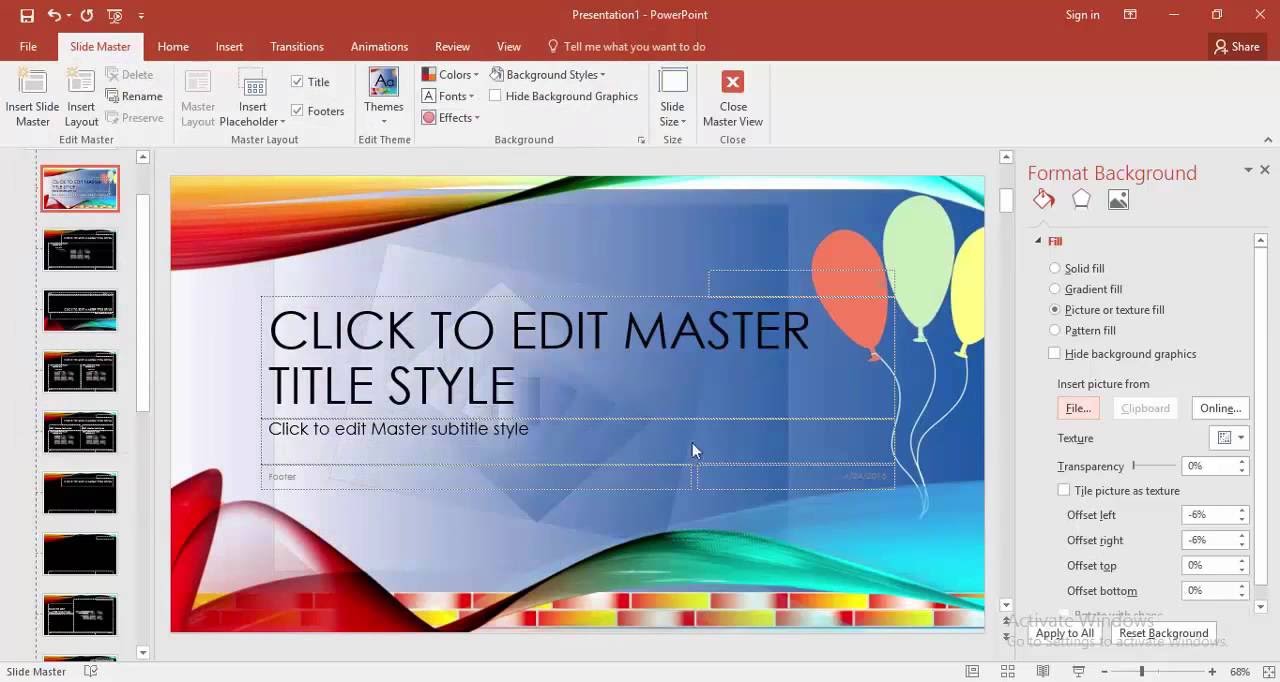 powerpoint presentation how to change background