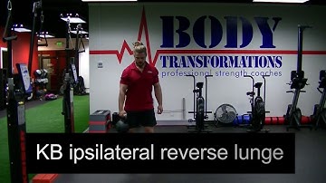 KB ipsilateral reverse lunge | Affordable Online Fitness Training Tacoma