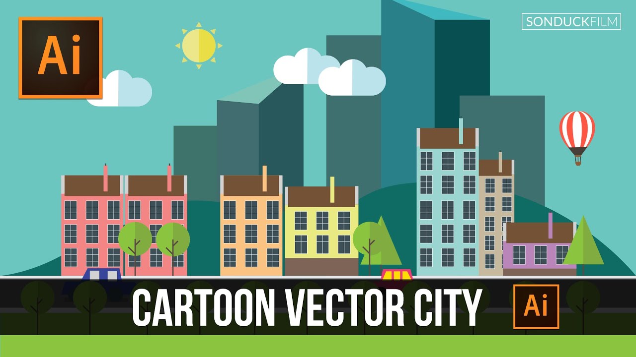 Adobe Illustrator: How to Create a Cartoon Vector City - YouTube