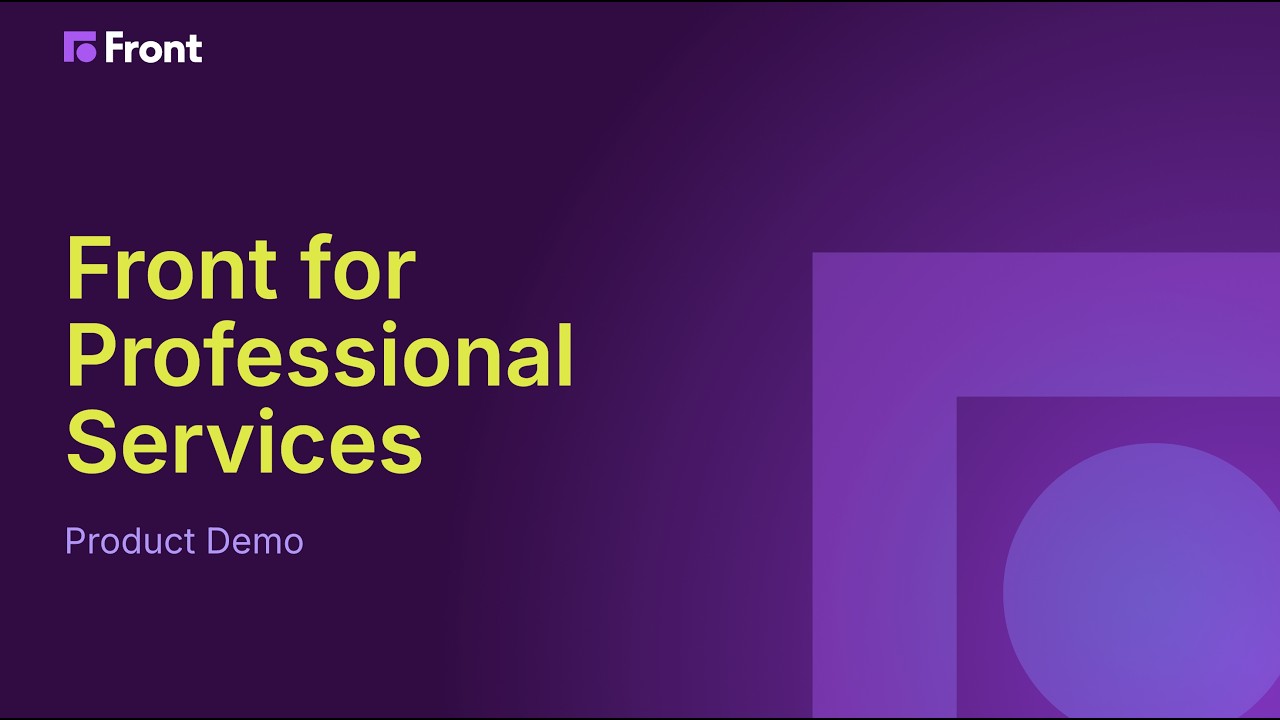 Front for Professional Services - Product Demo