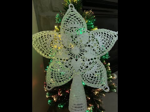 How to Crochet a Christmas Tree Topper - a 5-Point Star