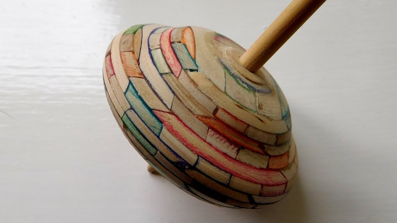 Experimental Rainbow Plywood - Turned Into A Spinning Top