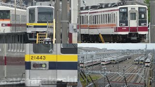 【6月6日ダイヤ改正 東武20400系 車外安全確認カメラ 未設置編成 残り21412F、21442F 2編成のみ】21443Fは約3週間で工事完了！350系 全3編成、新栃木車庫に集結したままの状態