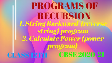 Python Program Using Recursion/CBSE2021/Class12th/Arti Mam