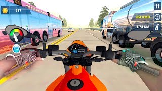 Bike racing games - Moto Heavy Traffic Racer: Bike Racing Stunts - Gameplay Android free games screenshot 2