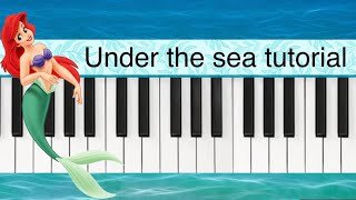 Under the Sea Piano Tutorial 🧜♀️ || 1st part Both Hands 2nd part Right Hand ,3rd part Left Hand