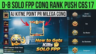 ⚡️FPP SOLO DAY 8 : Crown To Conqueror solo fpp conqueror tips and tricks | Solo fpp rank push C6S17