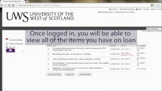 How To Renew A Book Online - UWS Library