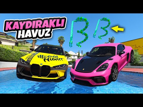 Tek Kapılı Yeni Spor Arabalar Kaydıraklı Havuz Parkurunda - GTA 5