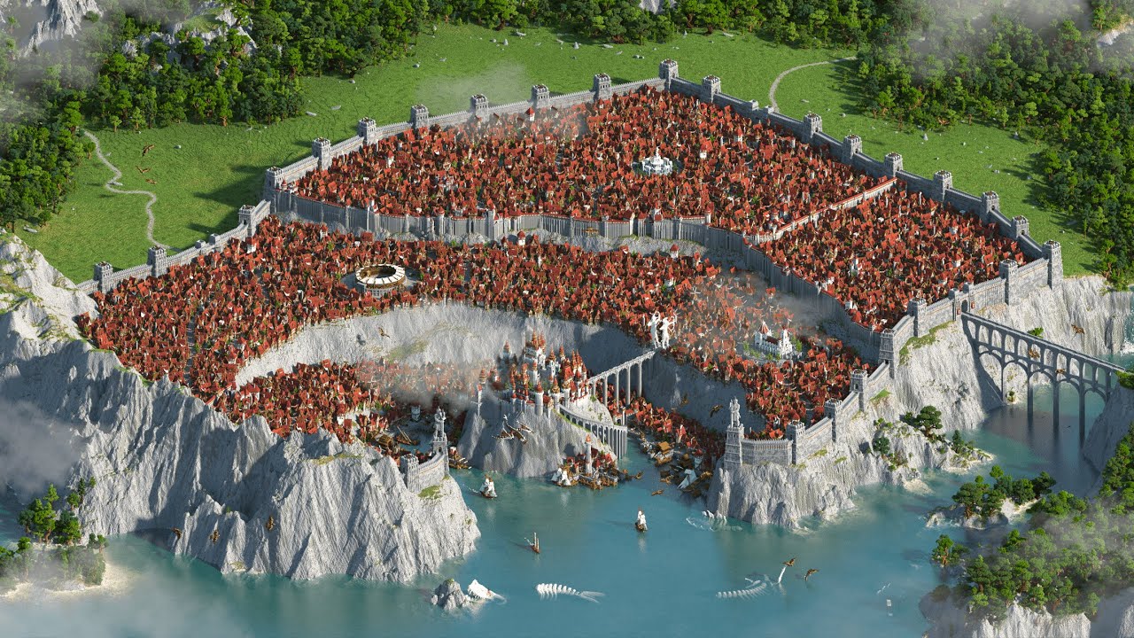 (500 Hours Minecraft Timelapse)  Medieval Kingdom Marethea (4K/60fps) Downloadable