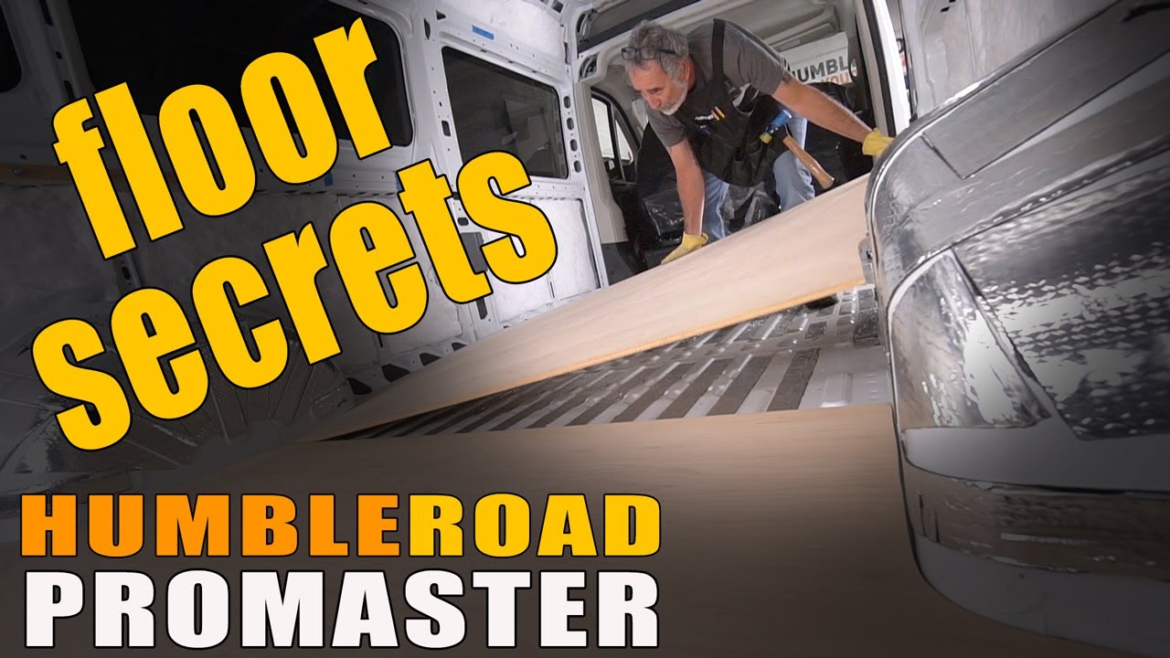 Plywood subfloor techniques in a Promaster van build. Watch before you