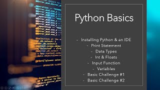 Learn Python Basics - Installing, Print Statement, Data Types, Input, Variables + MORE! Profile