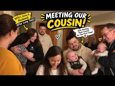 kids meeting their cousin for the first time.