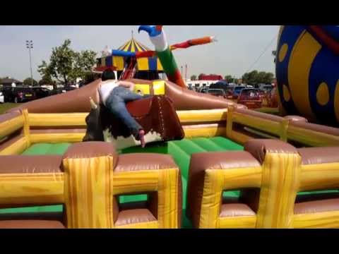 Riding The Bucking Bronco Bull Part 3 - YouTube