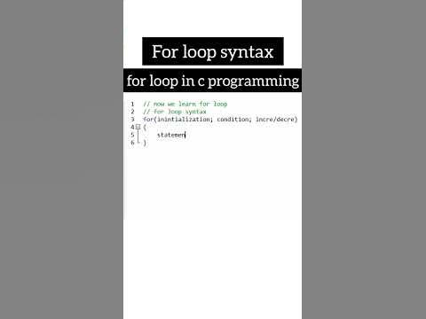 for loop syntax | c programming | #shorts #clanguage - YouTube