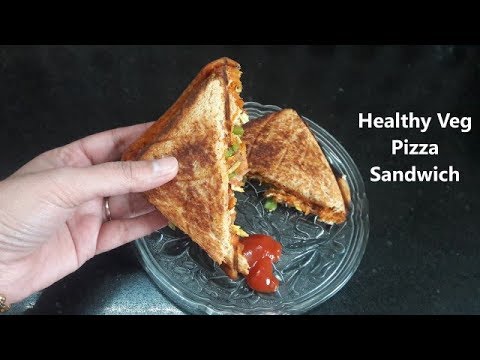 Quick & Easy Breakfast Vegetable Bread Pizza Sandwich#5 Minute recipe