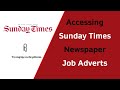 How to access the sunday times newspaper job adverts for free