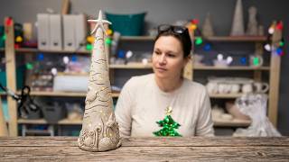 Step by step clay Christmas Tree luminary (hand built)