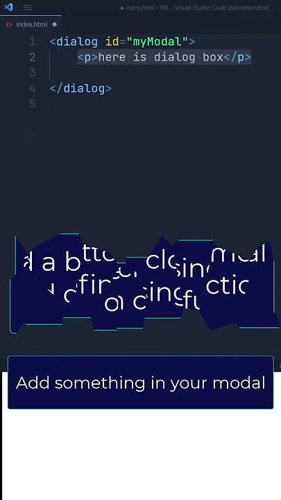 HTML Modal without JS dialog tag in html #shorts #programming #coding