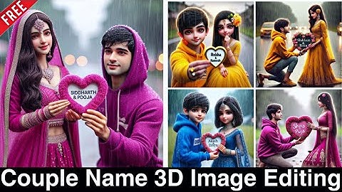 Couple Name 3D Ai image editing tutorial || Viral 3d image editing || bing ai image creator #bing
