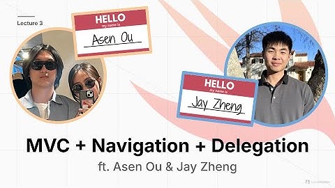 [FA25] Intro to iOS Lec 3: MVC + Navigation + Delegation