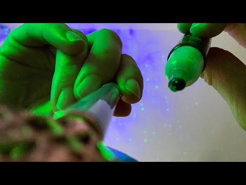 LOFI ASMR 💚💜 Drawing and dyeing your face  👽 no talking, actual camera touching, cosmic nonsense